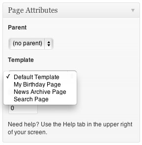 Page templates