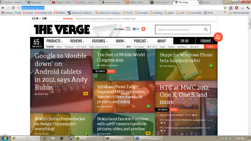 Verge.com header