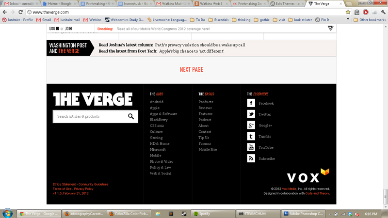 Verge.com footer